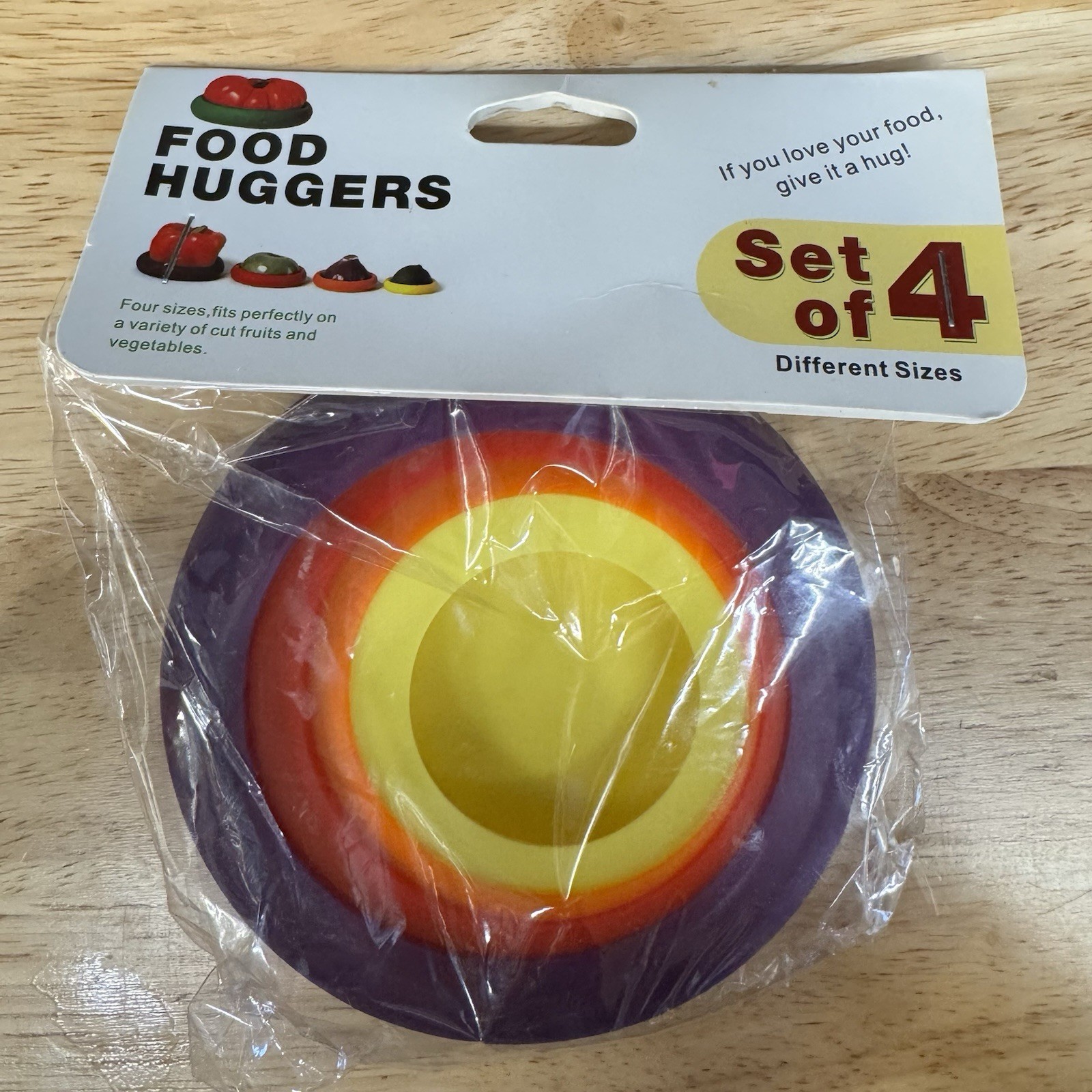 NEW Food Huggers Set Of 4 Reusable Food Savers 