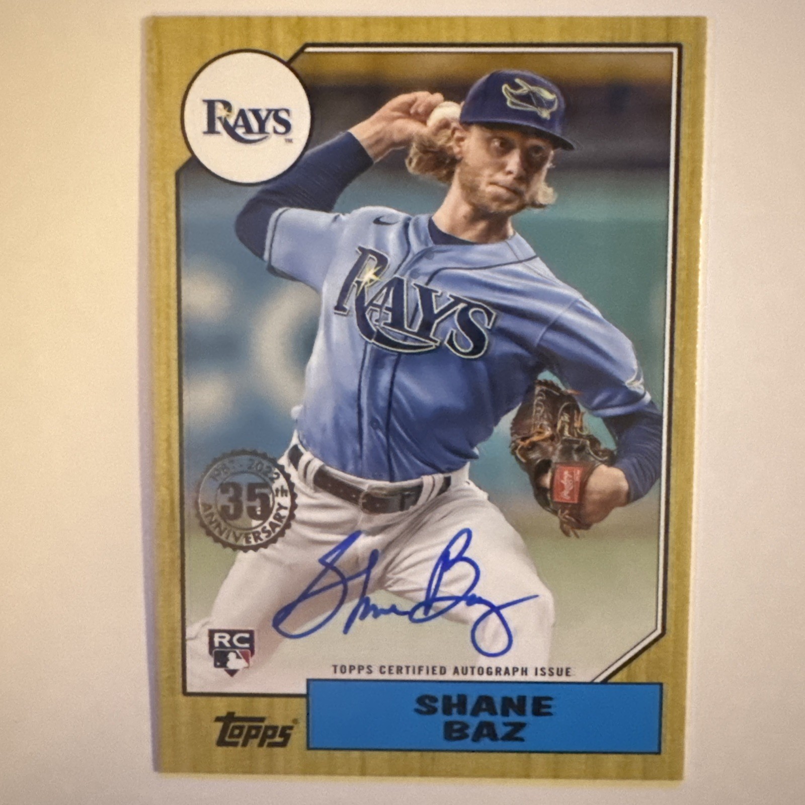 2022 Topps Series 2 1987 Topps Baseball Autographs Shane Baz #87BA-SB RC