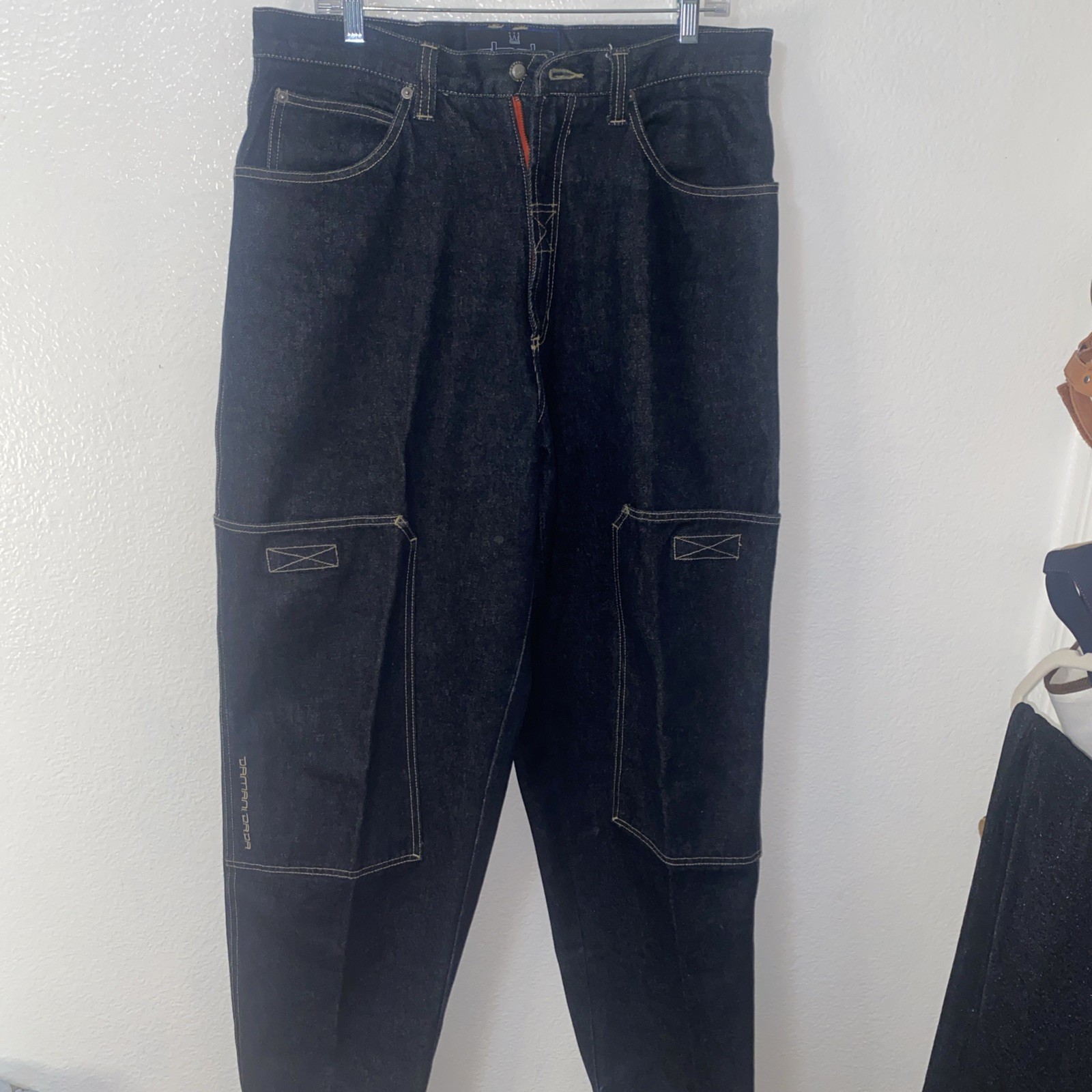 Vintage Damani Dada Baggy Hip Hop Jeans With Front Pockets Blue Size 34(0065) Vintage Damani Dada Baggy Hip Hop Jeans With Front Pockets Blue Size 34(0065)