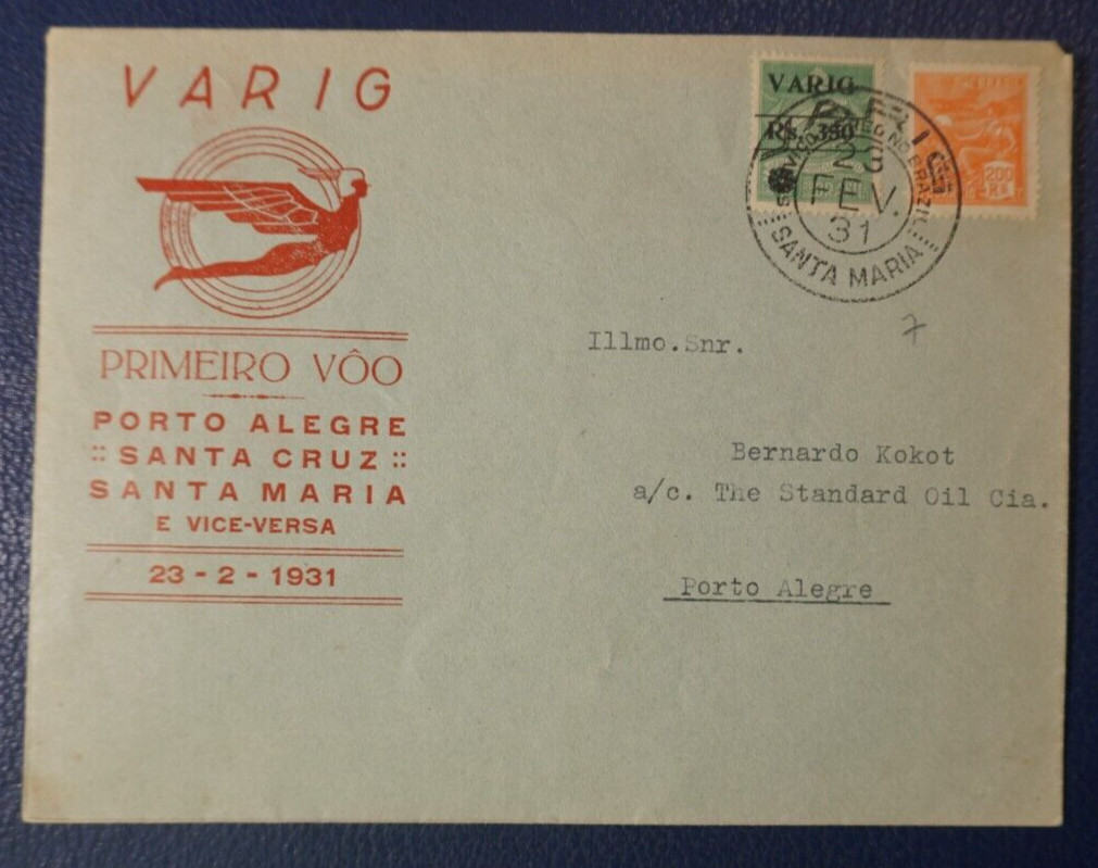 Brazil Varig 1931 Porto Alegre-Santa Cruz-Santa Maria & Vice versa II