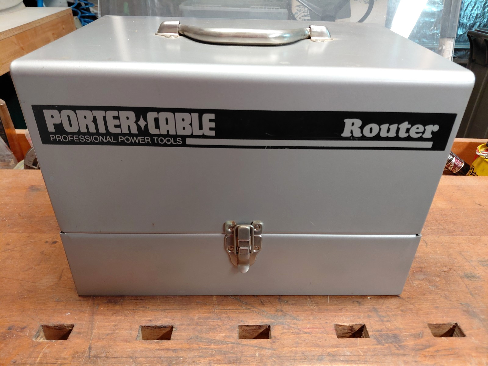 Vintage PORTER CABLE Professional Power Tools Metal Case Tool Storage Box Vintage PORTER CABLE Professional Power Tools Metal Case Tool Storage Box