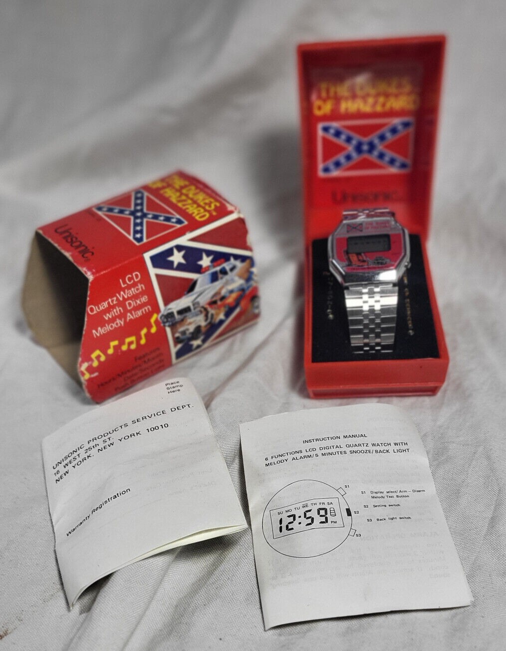 DUKES of HAZZARD 1981 RARE OCTAGON Watch RARE Version NOT WORKING