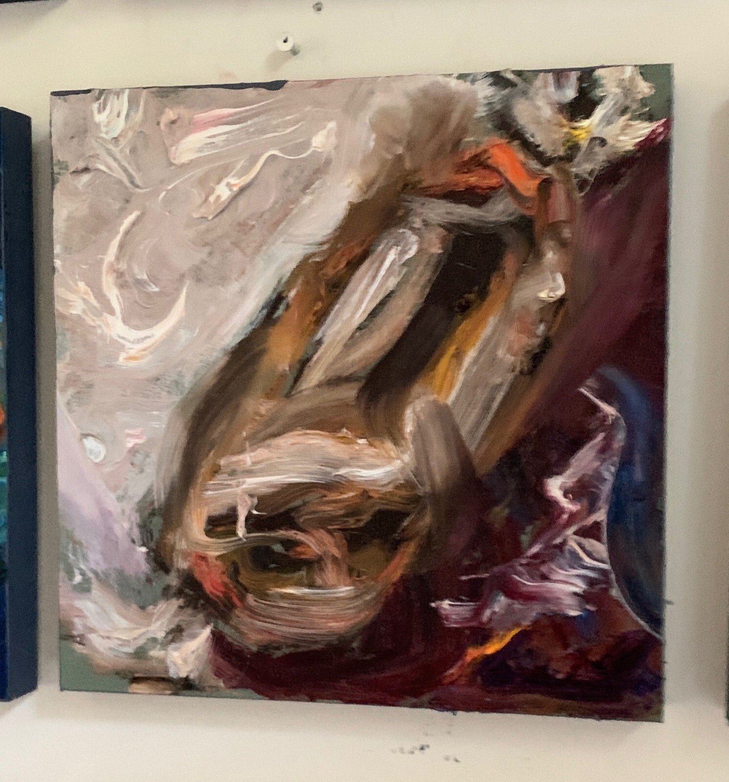 Abstract Original Oil Painting, Neutral Art, by Van Ness