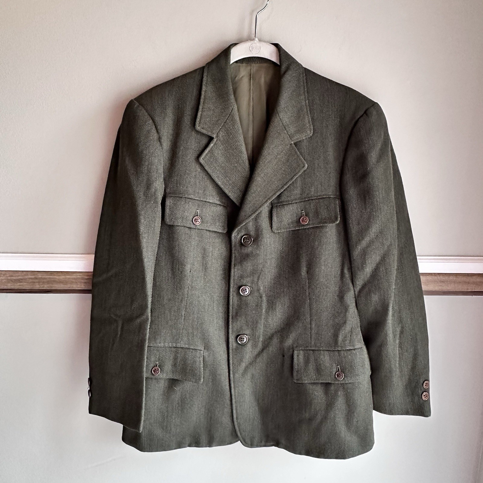 Vtg 50s 60s US Military Wool Uniform Button Up Jacket Union Made Men’s Medium