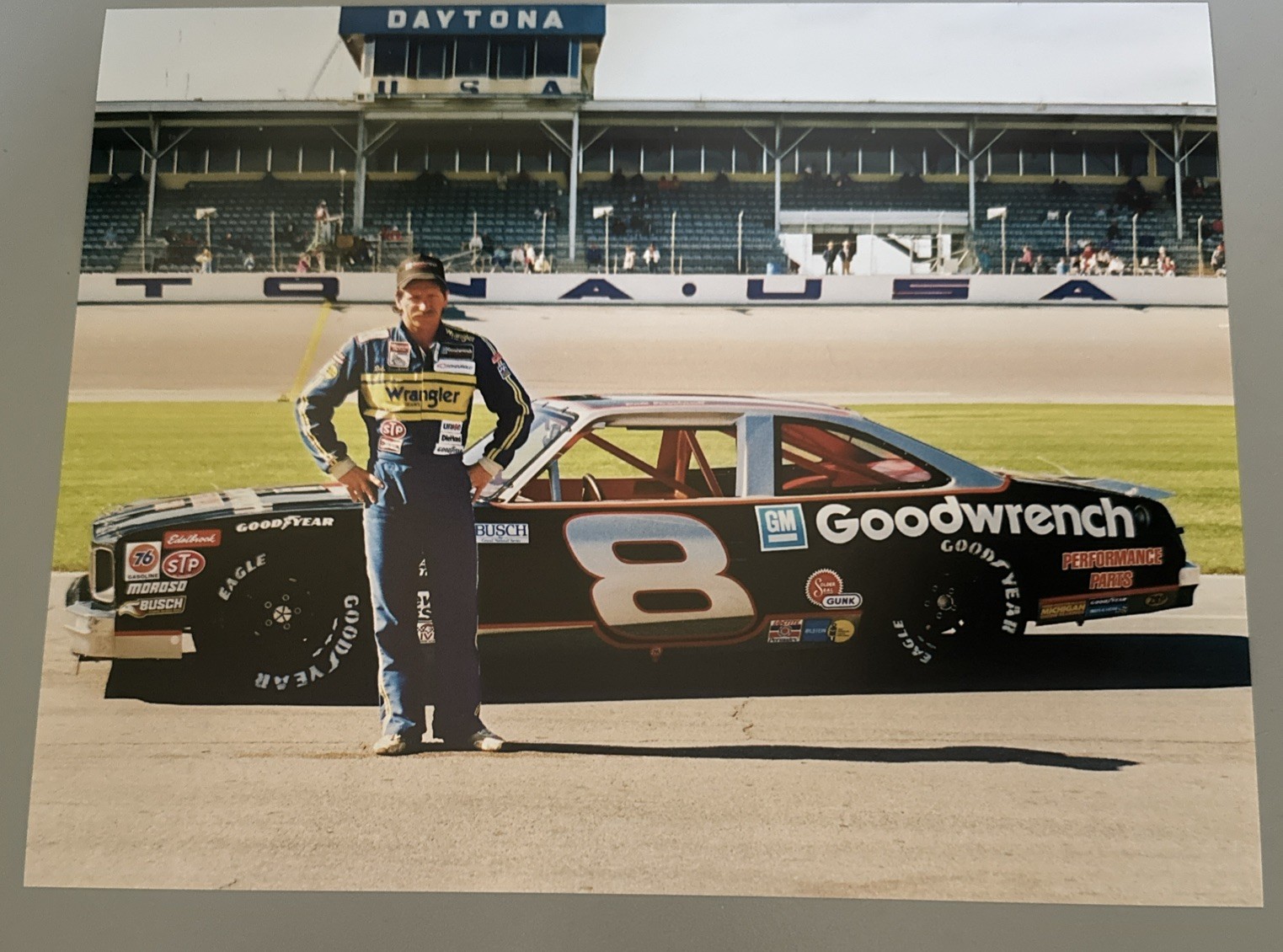 1987 Dale Earnhardt #8 Goodwrench Nova Daytona 500 Nascar Racing 8x10 Pose Photo