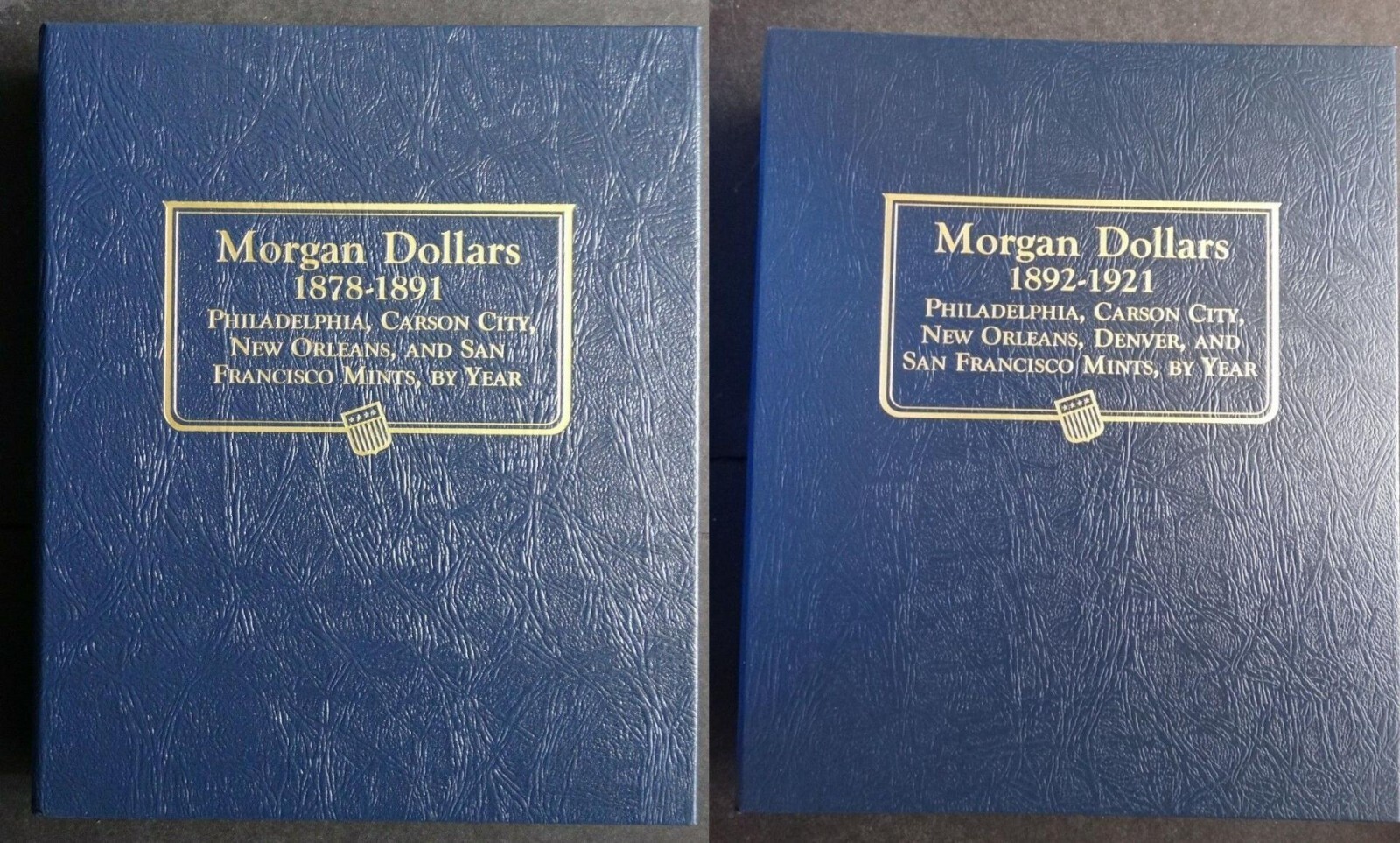 Set of 2 Whitman Morgan Silver Dollars Coin Album Book Number 1 & 2 1878-1921 