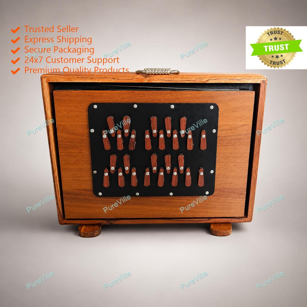 Professional 26 Notes, Sur Peti, Shruti Box TeakWood Indian Instrument