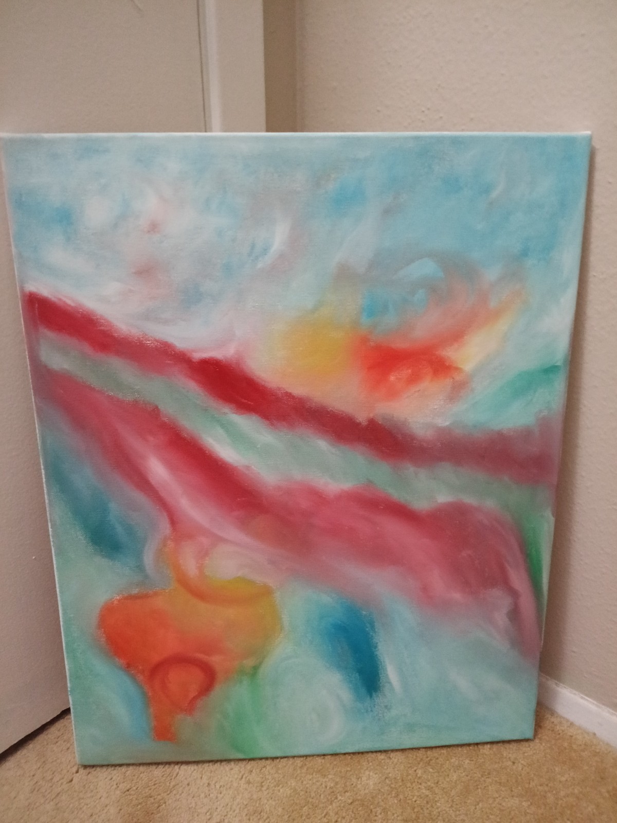 16x20 Original one Of A Kind Abstract Oil Painting On Canves New 