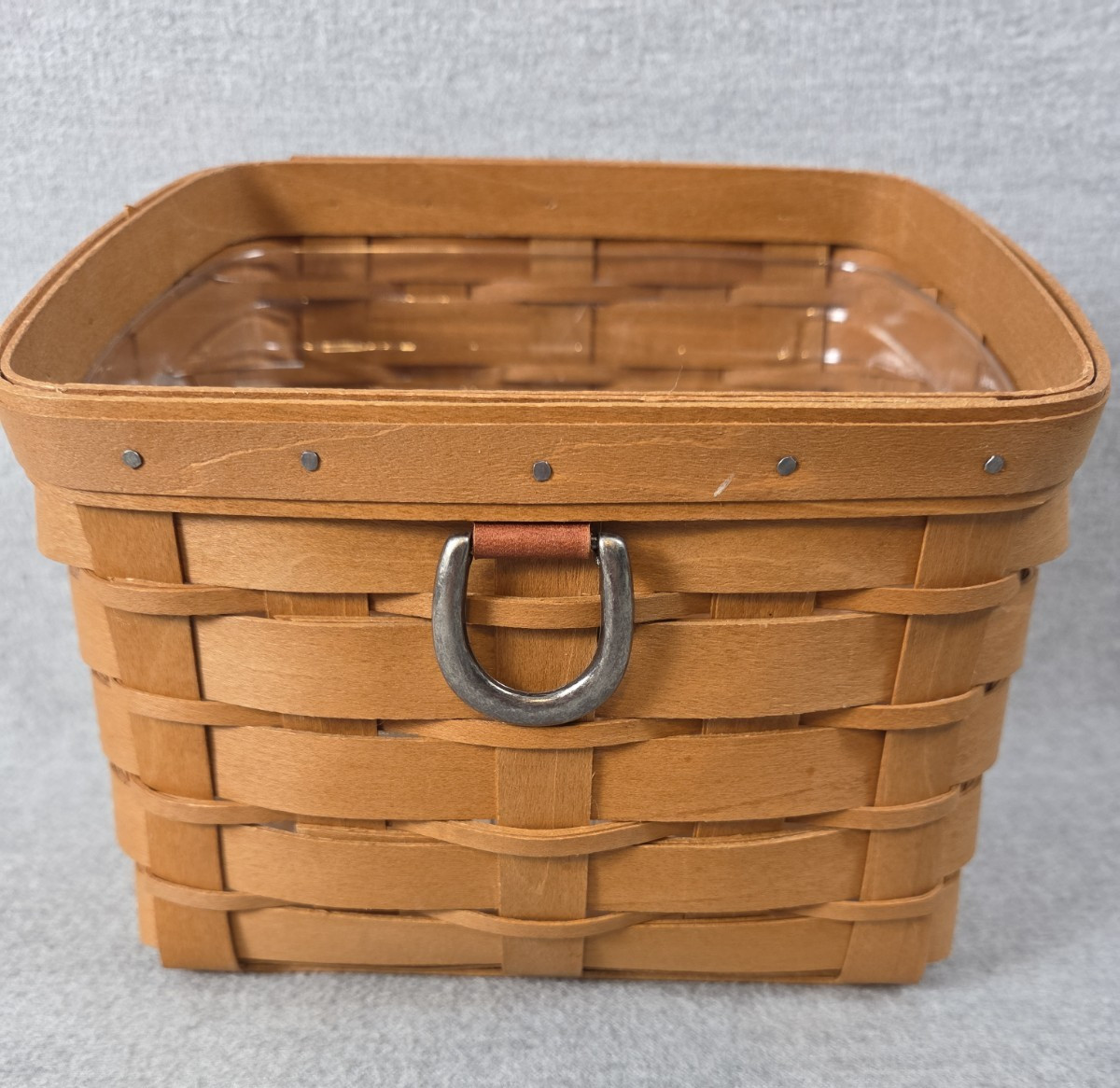 Longaberger 2004 TV Time Media Basket with Protector Liner Catch All Organizer