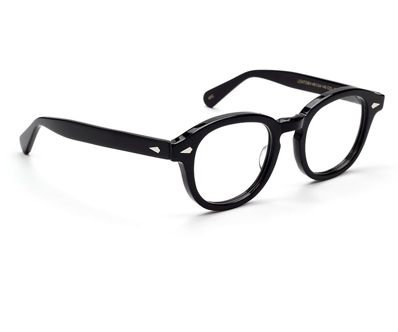 46mm Johnny Depp Round Eyeglasses Retro Transparent Acetate Frames Lemtosh Style