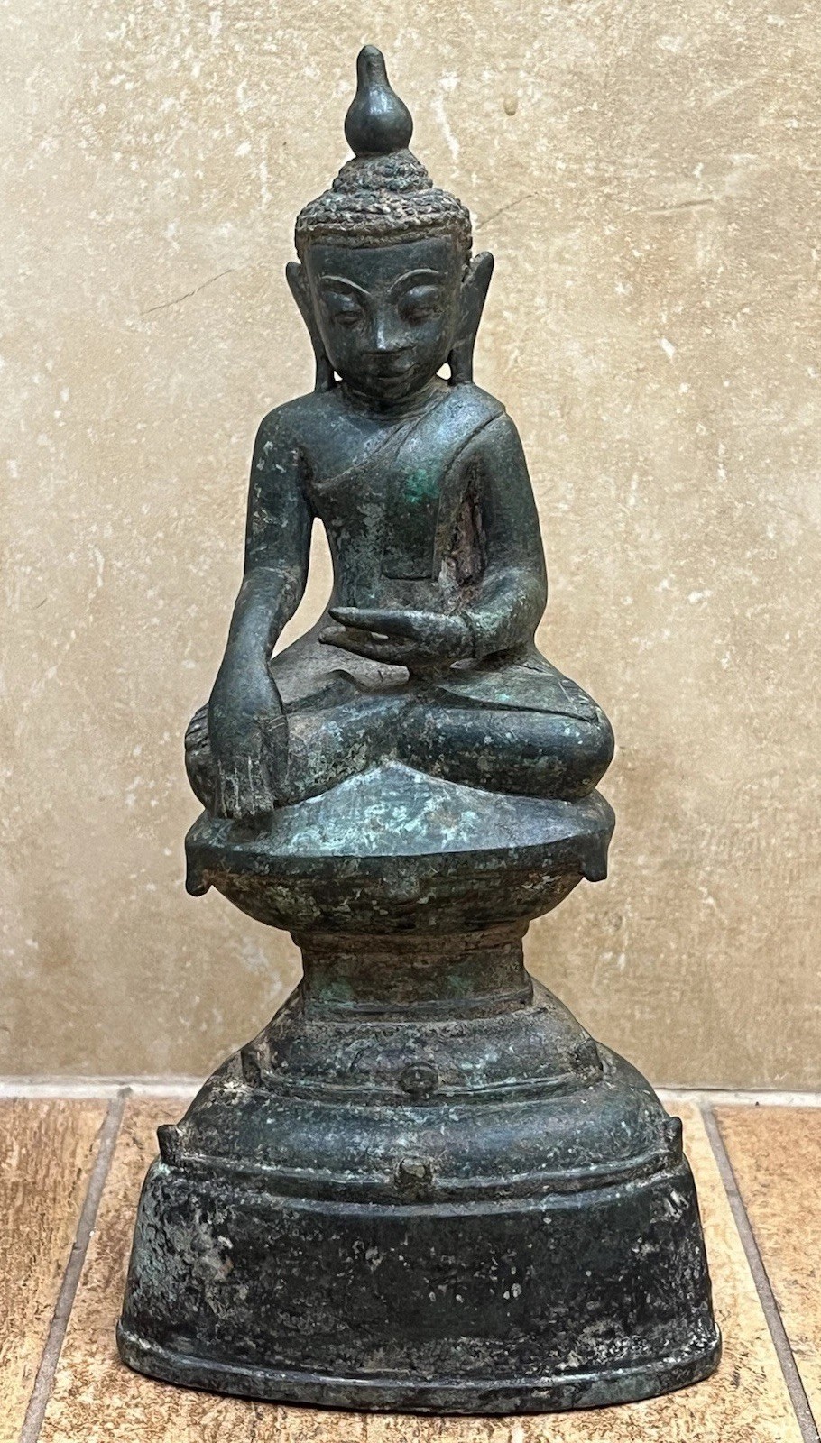 GENUINE 17th-18th Century Antique Burmese Bronze Shan Buddha Statue - APPRAISAL GENUINE 17th-18th Century Antique Burmese Bronze Shan Buddha Statue - APPRAISAL