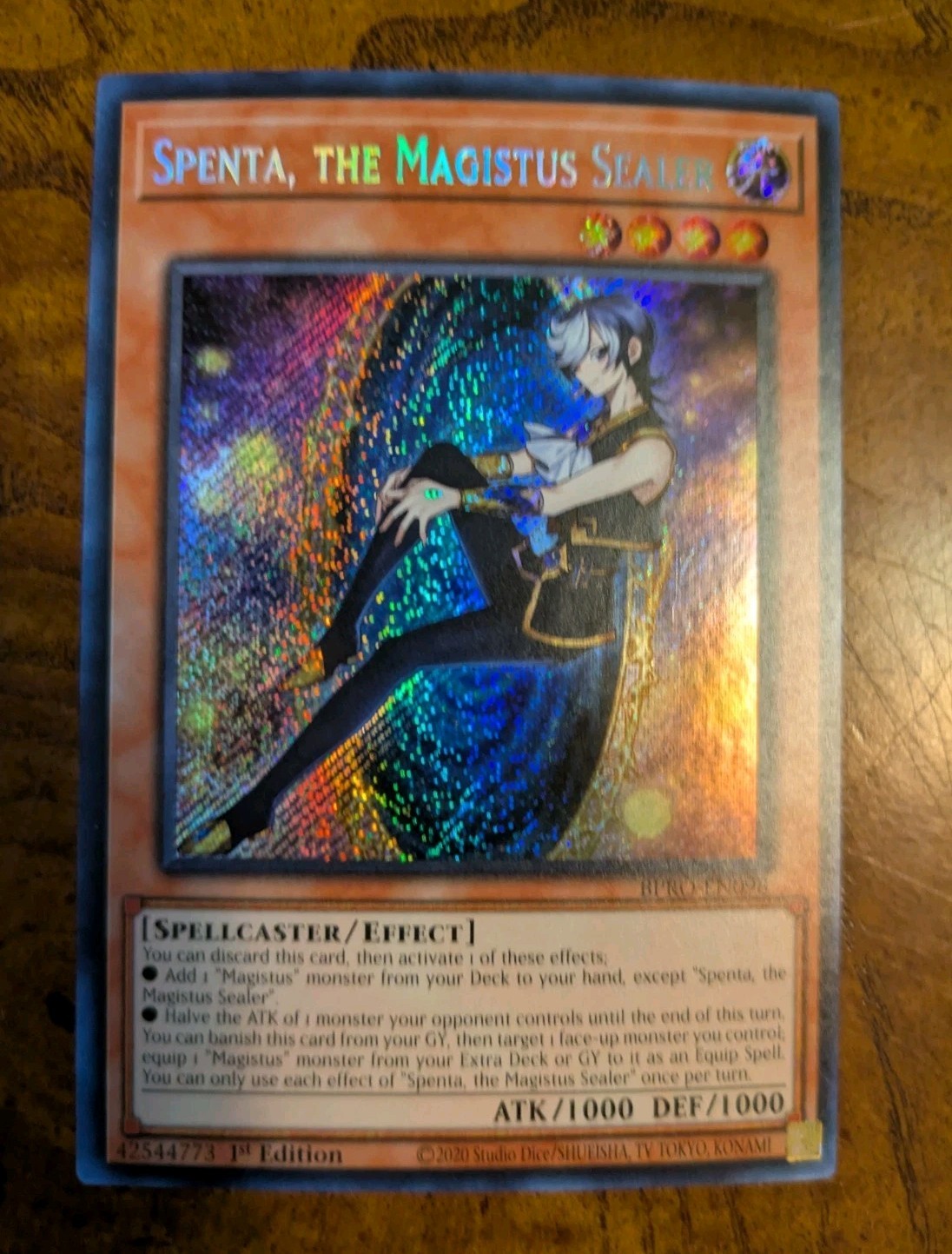 Spenta, The Magistus Sealer BPRO-EN098 Secret Rare 1st Ed Near Mint Yu-Gi-Oh Spenta, The Magistus Sealer BPRO-EN098 Secret Rare 1st Ed Near Mint Yu-Gi-Oh