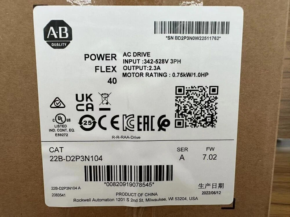 New AB22B-D2P3N104 22BD2P3N104 PowerFlex 40 AC Drive  For VIP