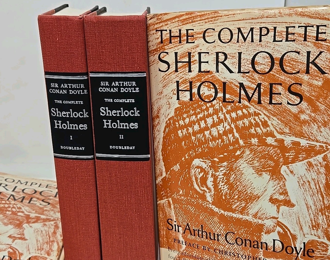 Complete Sherlock Holmes Arthur Conan Doyle Doubleday Set Sidney Paget Illus Dj