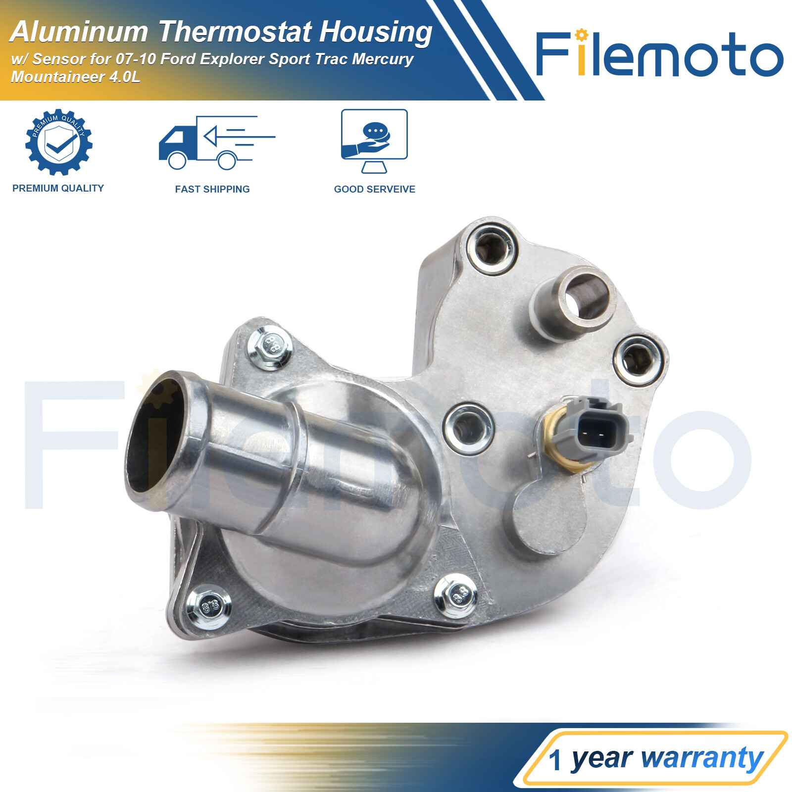 Aluminum Thermostat Housing w/ Sensor for 07-2010 Ford Explorer Sport Trac 4.0L