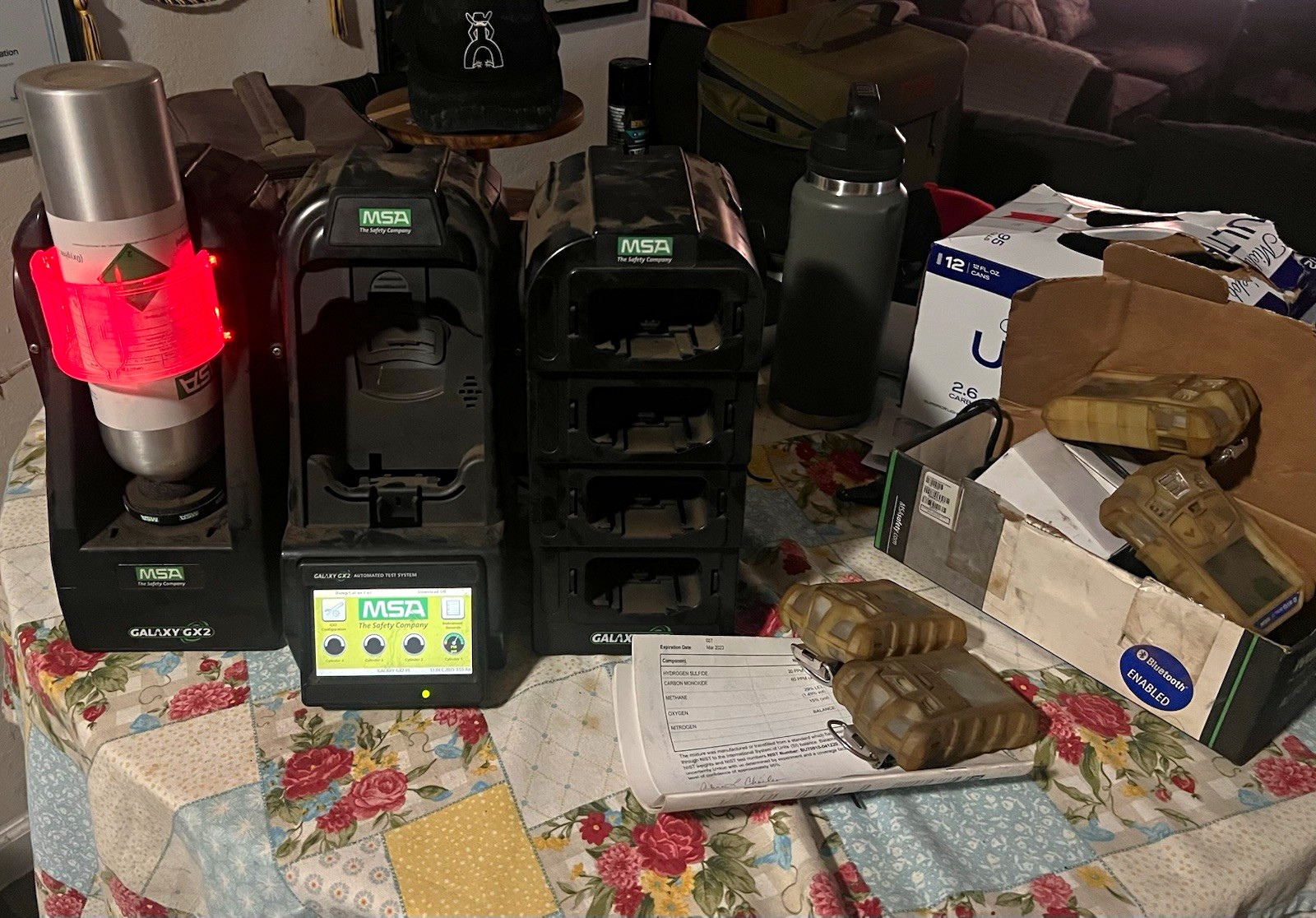 MSA Galaxy GX2 Automated Test Docking Station System w/ H2S Cylinder