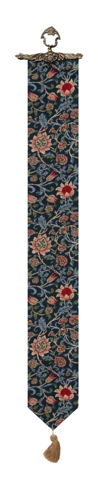 Flowers of William Morris - Blue Belgian Fine Art Tapestry Bell Pull NEW