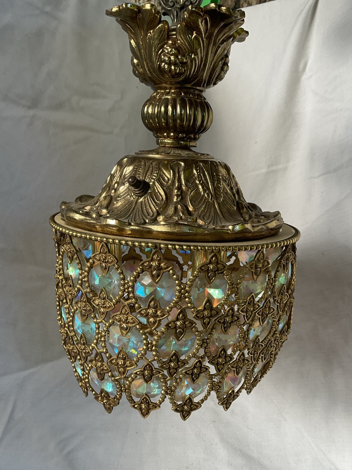 Vintage Moroccan / Hollywood Regency Hanging Brass Light -AS IS Vintage Moroccan / Hollywood Regency Hanging Brass Light -AS IS