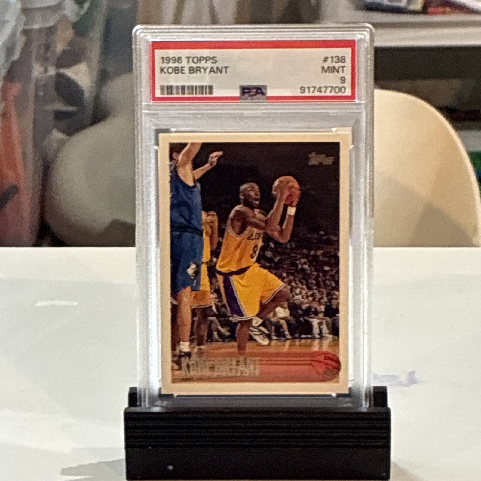 1996 Topps #138 Kobe Bryant Rookie HOF Lakers PSA 9 1996 Topps #138 Kobe Bryant Rookie HOF Lakers PSA 9