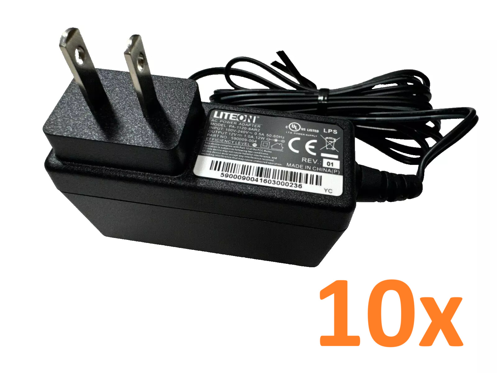 Lot of 10 - Liteon 12V 1A AC DC Power Supply Adapter 12W Charger PA-1120-8AR2