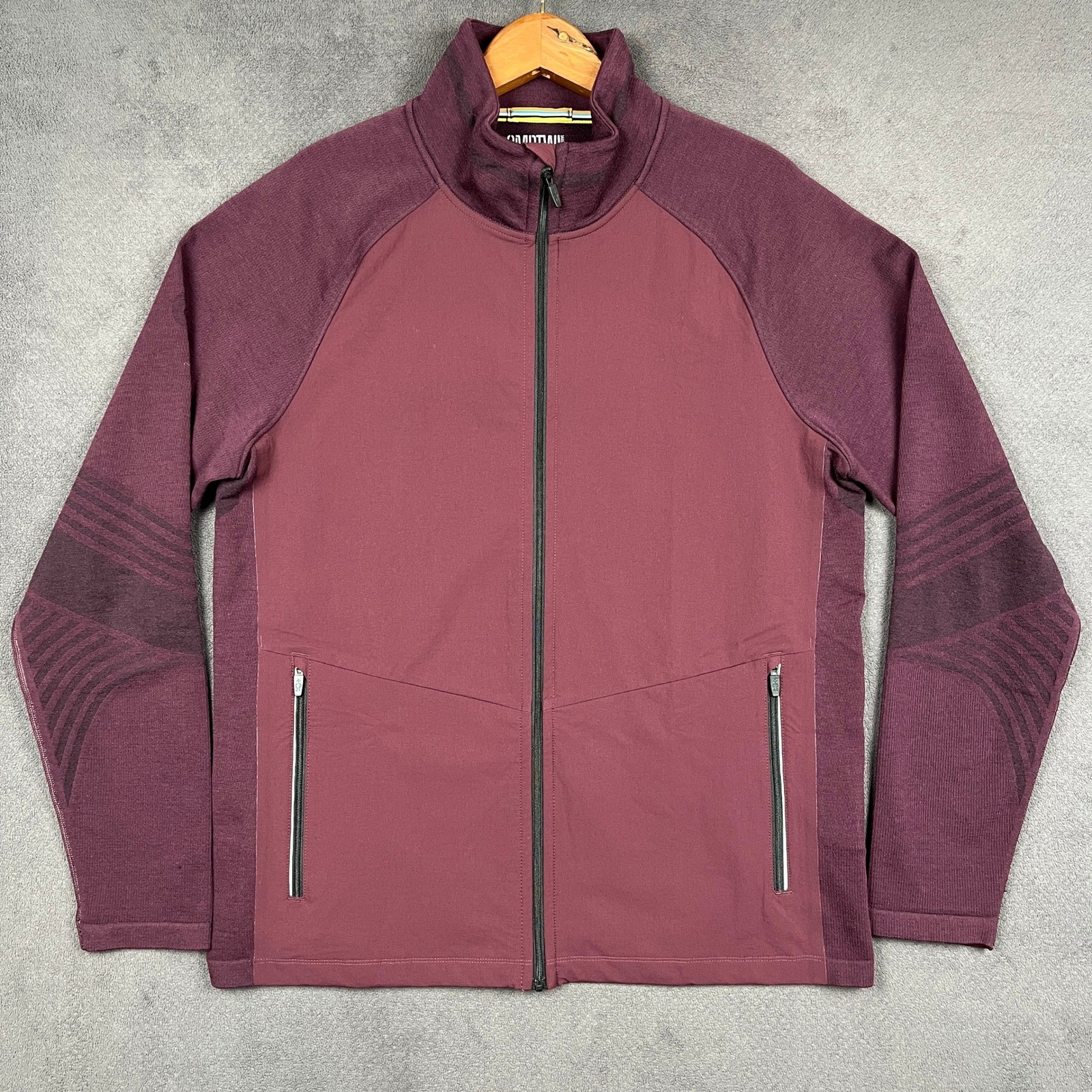 Smartwool Intraknit Active Full Zip Jacket Mens Large Eggplant Merino Wool Blend