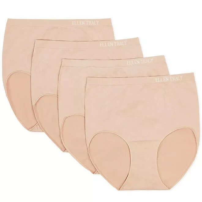 NEW Ellen Tracy Essentials Women\'s 4-pack Seamless Briefs. Size Small.