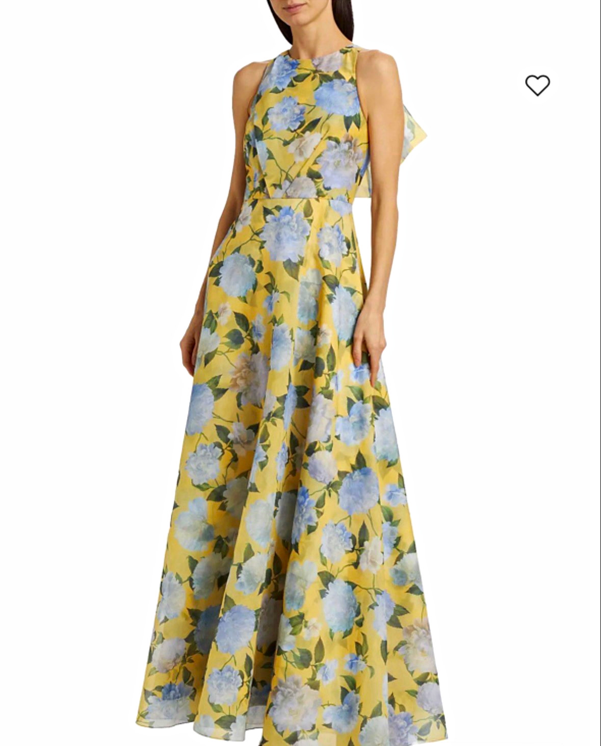 SACHIN & BABI Yellow Blue Green Floral Halter Lined Maxi Dress Size 6