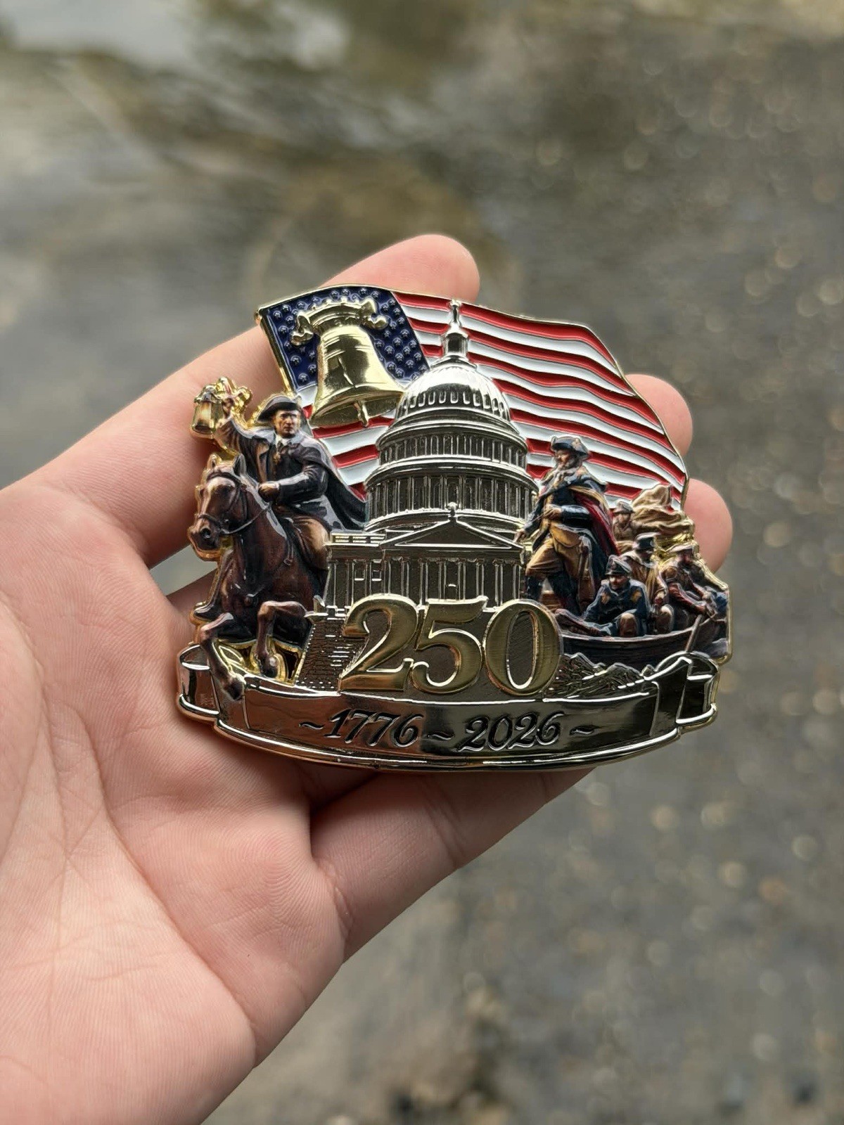 250th Anniversary Of Freedom Challenge Coin. Through A Veterans Eyes. 3” Coin.