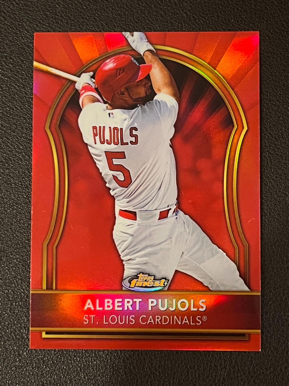 Albert Pujols 2011 Topps Finest Red Refractor Missing Serial # Cardinals Albert Pujols 2011 Topps Finest Red Refractor Missing Serial # Cardinals