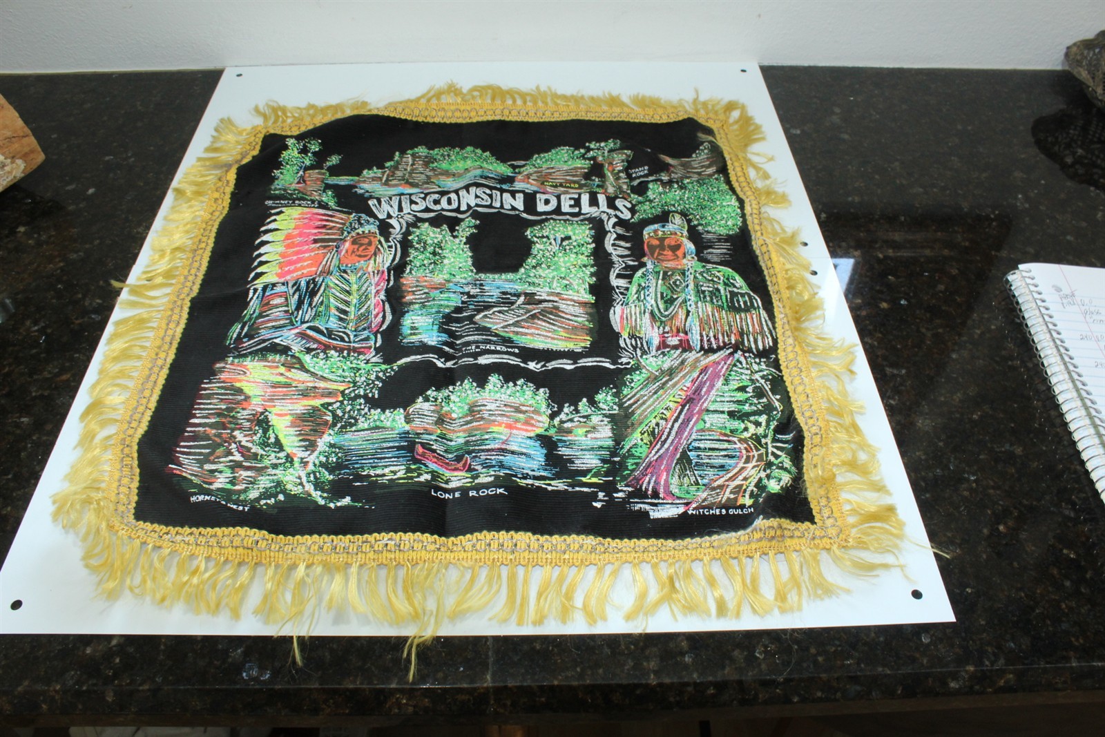 Vintage Pillow Sham Souvenir Wisconsin Dells