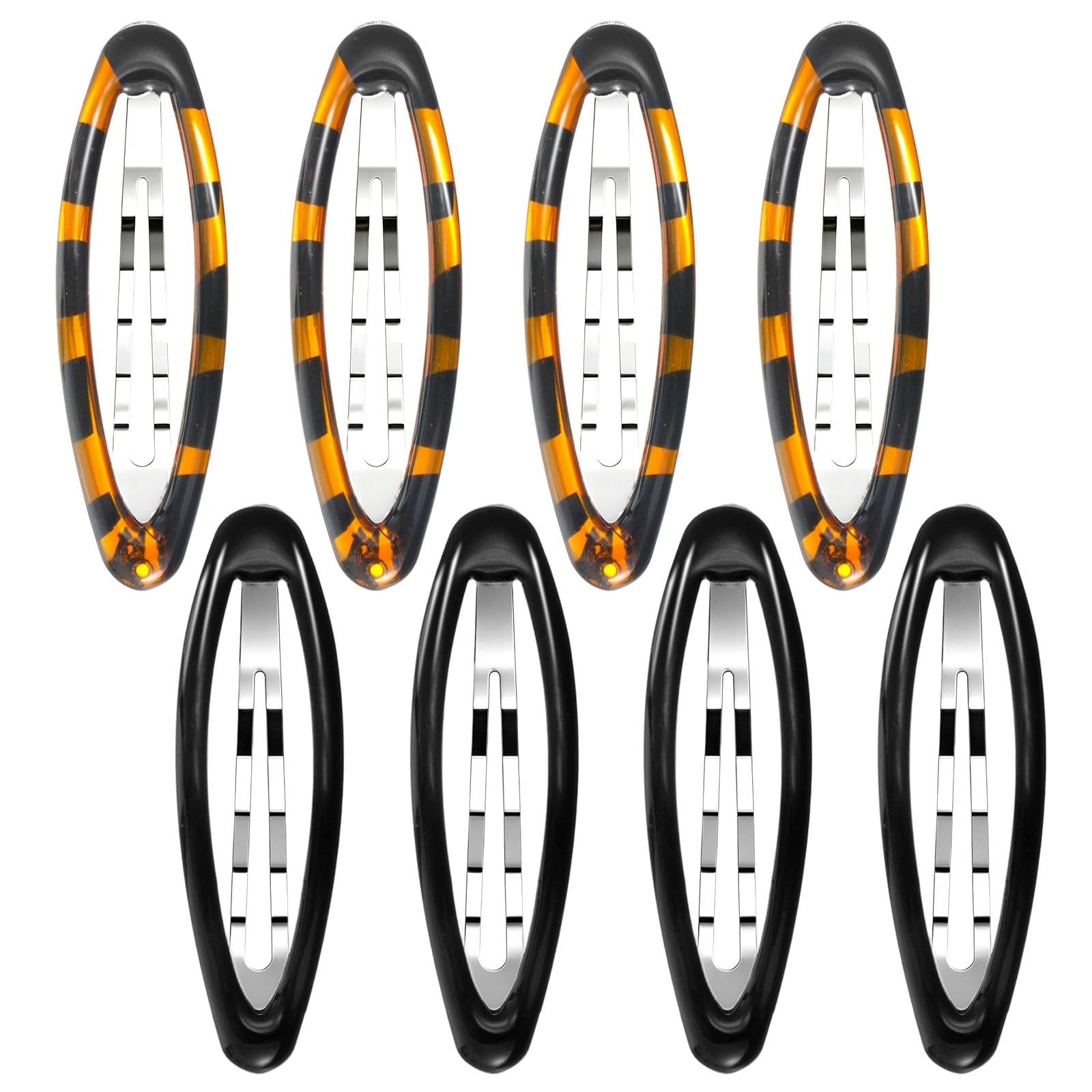 8 Pcs Hair Clip Barrettes for Women, Oval Large Snap Hair Clips, Non-Slip Metal 8 Pcs Hair Clip Barrettes for Women, Oval Large Snap Hair Clips, Non-Slip Metal