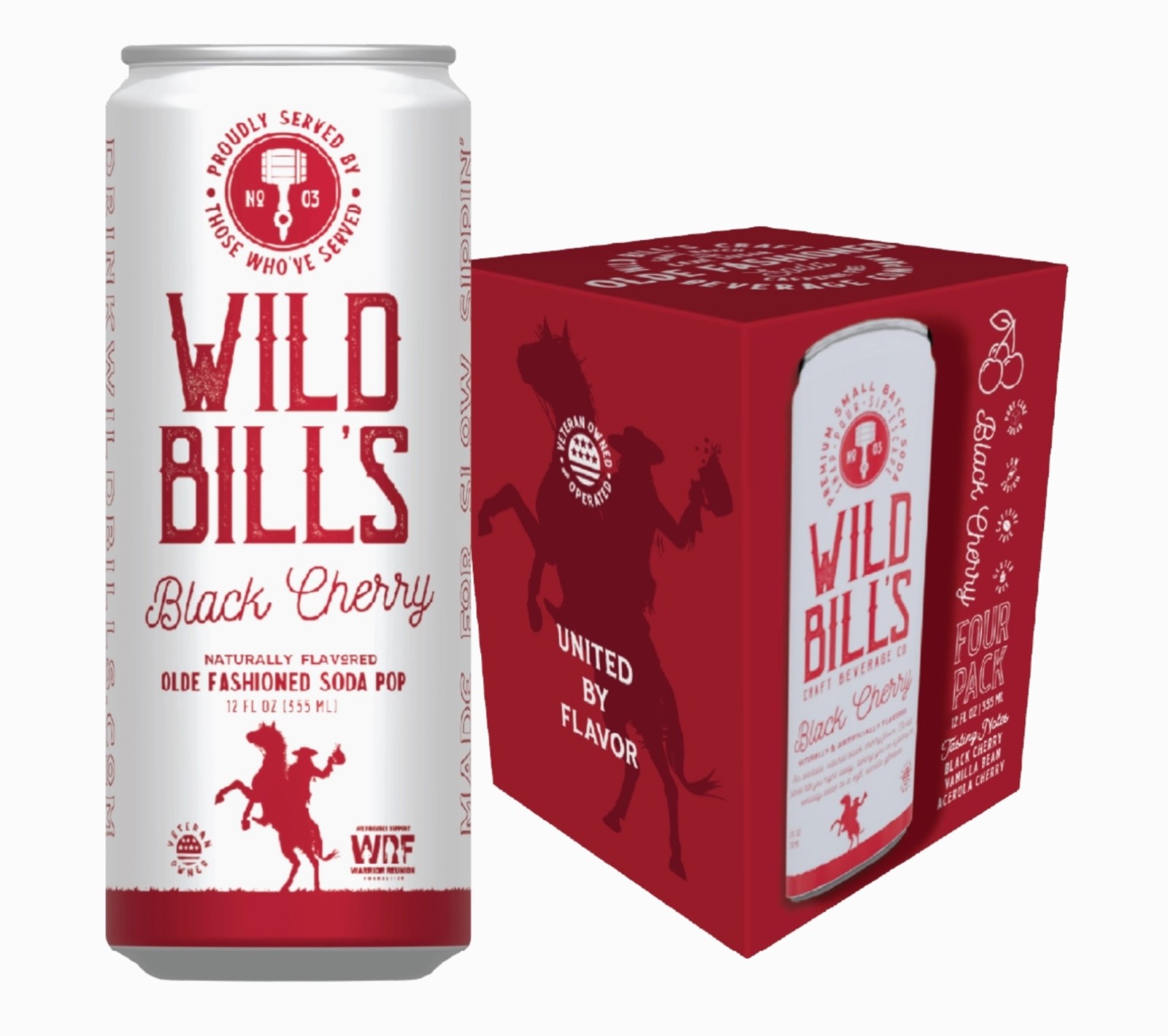 Wild Bill\'s Soda Pop Black Cherry 4 PACK - 12oz - 