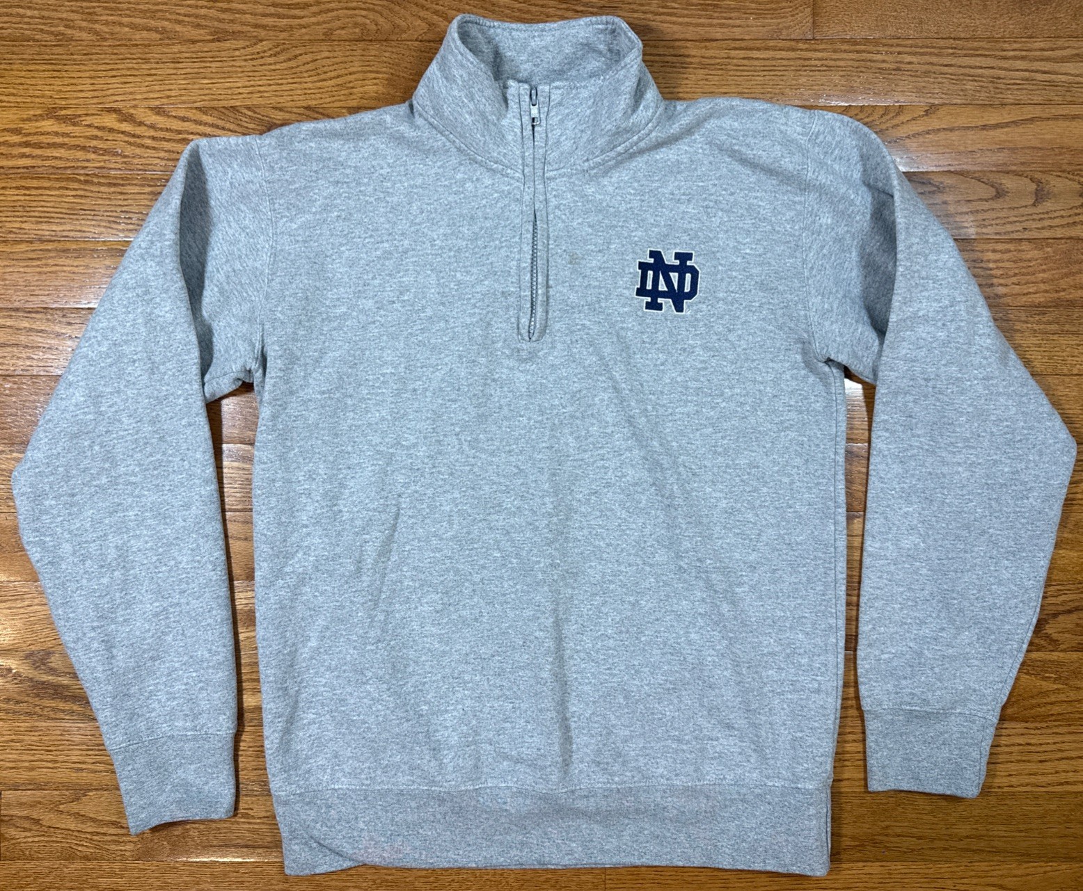 Champion Notre Dame Fighting Irish 1/4 Zip Gray Sweatshirt Adult M