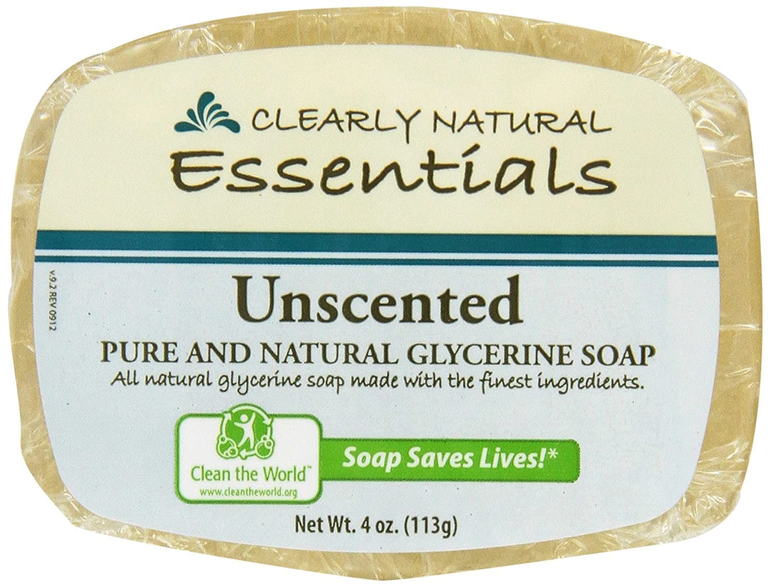 Clearly Natural Glycerin Bar Soap Unscented 4 Ounce (Pack of 6)