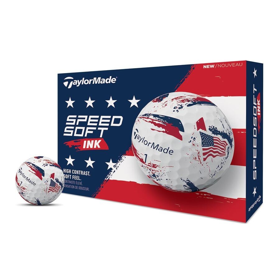 NEW TaylorMade SpeedSoft USA Ink Golf Balls 2 Dozen 24 Balls White Patriot NEW TaylorMade SpeedSoft USA Ink Golf Balls 2 Dozen 24 Balls White Patriot