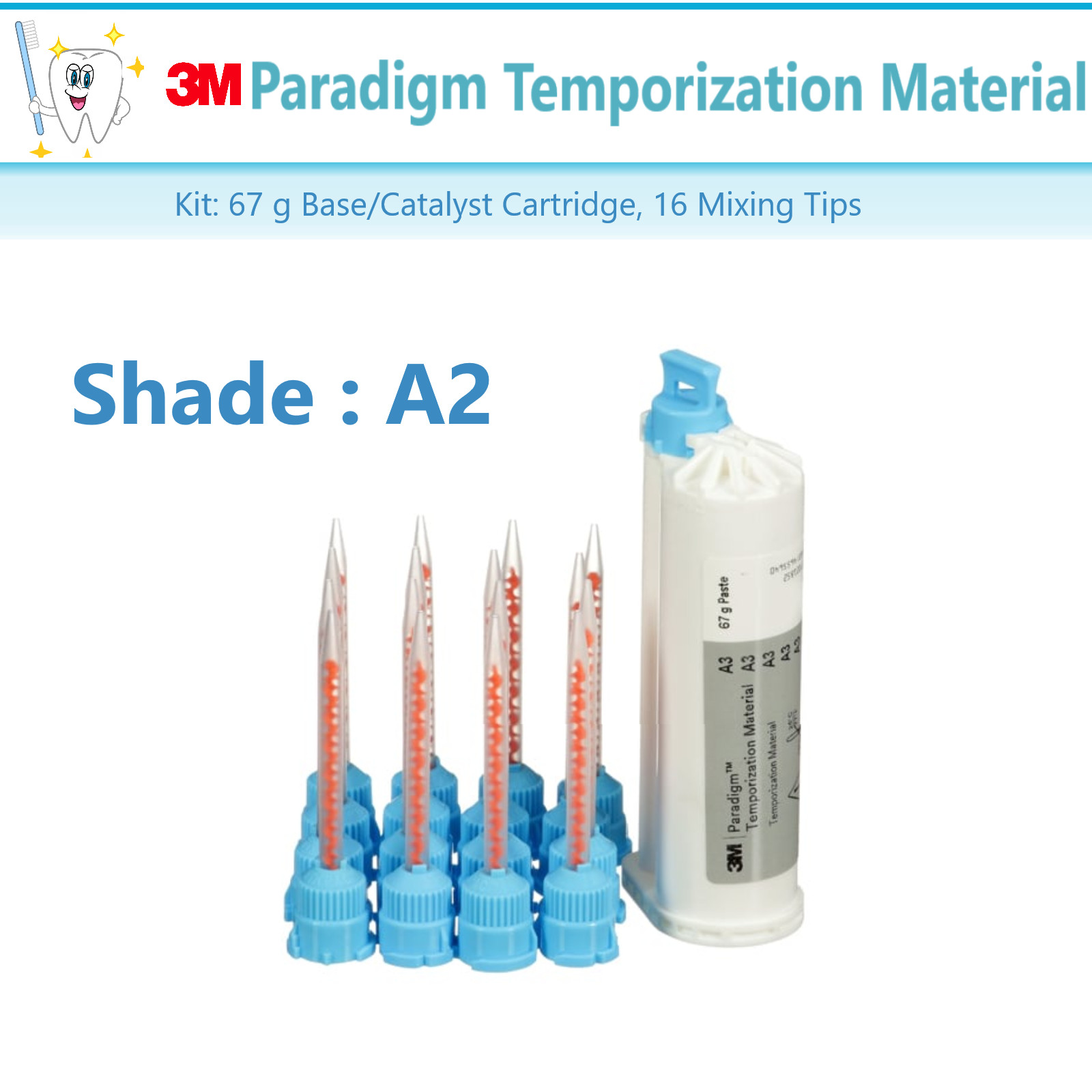 Paradigm Temporary Crown & Bridge Material A2, 50ml Cartridge, 16 Tips 46994