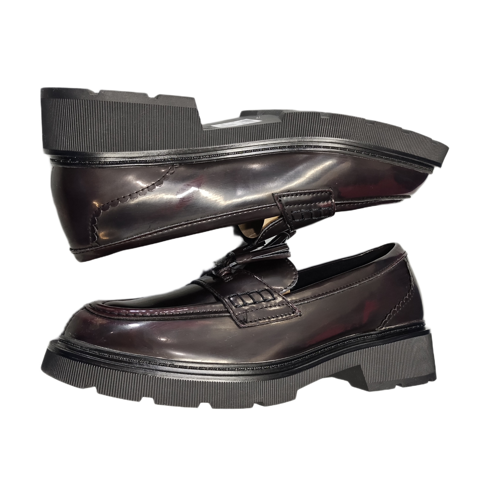 Clarks Collection Lauryl Tassel Loafers Womens US 8.5M Burgundy Moc Toe Slip On