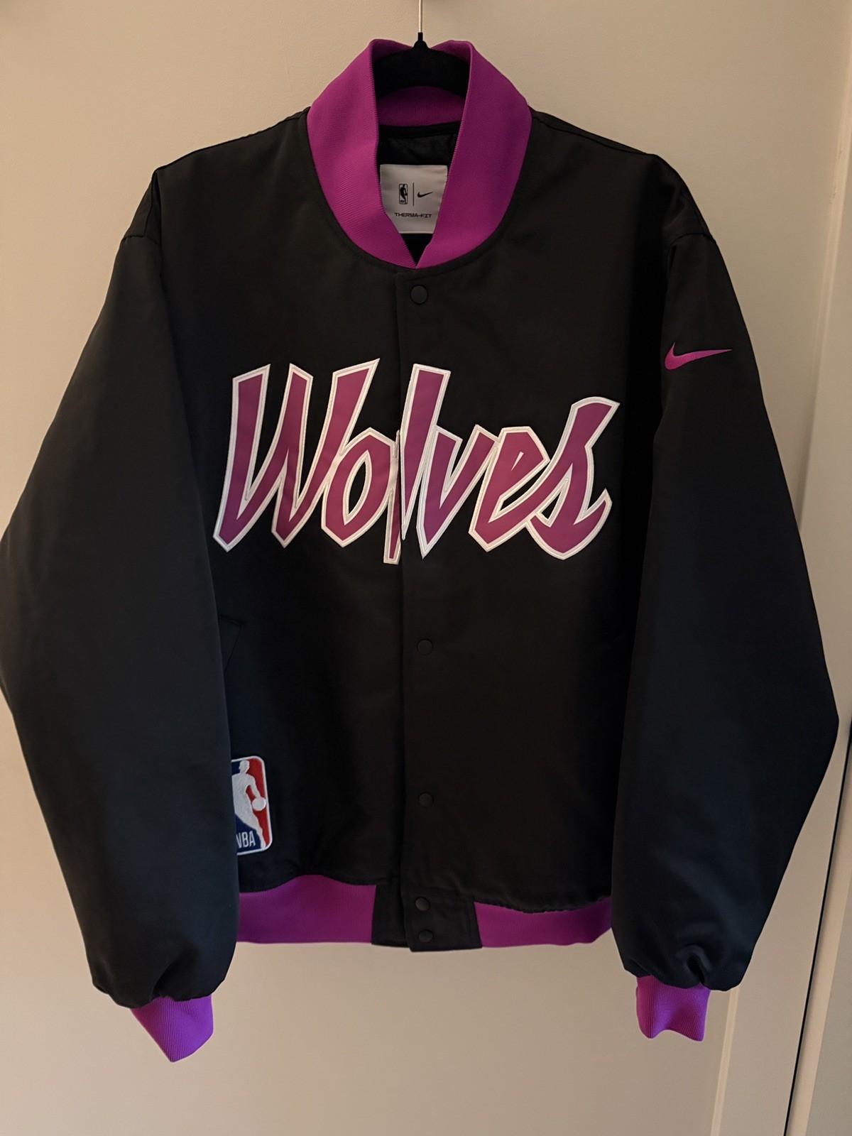 Minnesota Timberwolves NBA Nike City Edition Jacket Snap Loose Fit Mens L
