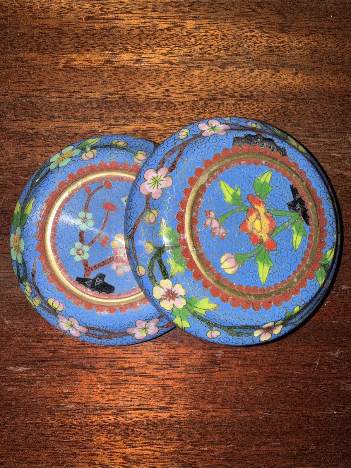 Vintage Bronze Cloisonné Reversable Jewel Box Vintage Bronze Cloisonné Reversable Jewel Box
