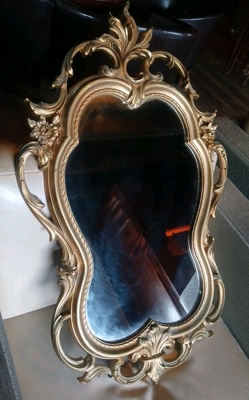 Vintage Syroco Mirror #4411 MCM Gold USA 31 1/4\