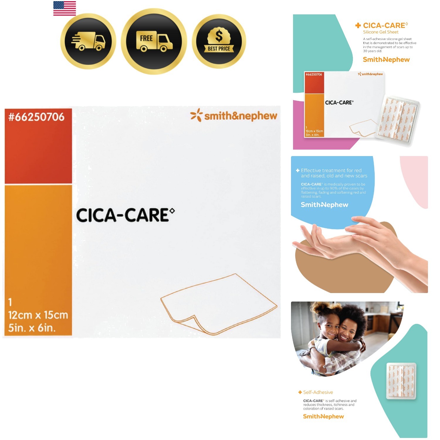CICA-Care Self-Adhesive Silicone Gel Sheet for Scar Management, Wound Care Pr... CICA-Care Self-Adhesive Silicone Gel Sheet for Scar Management, Wound Care Pr...