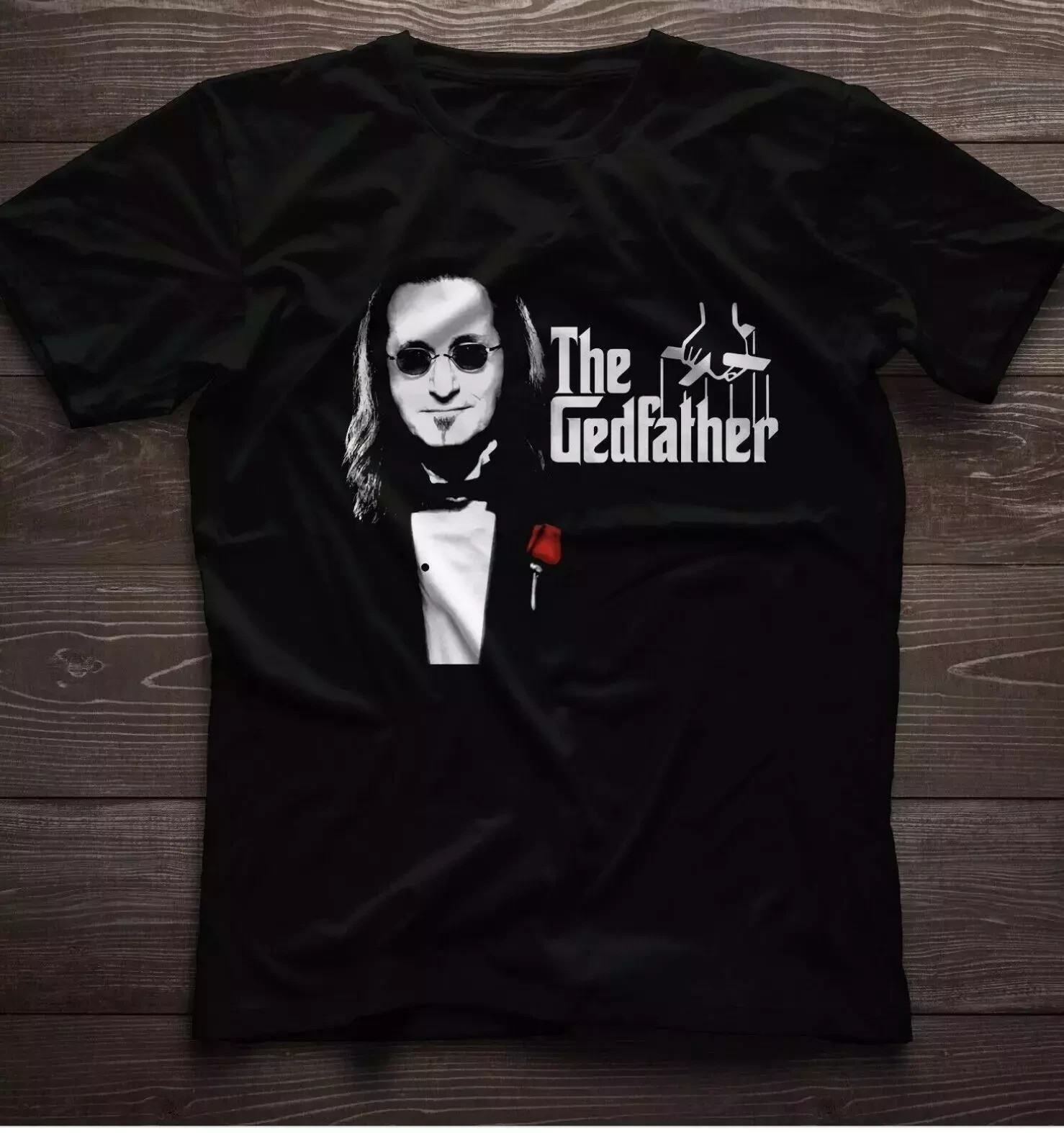 The Gedfather Geddy Lee Rush Funny Godfather Parody Rock Graphic T-Shirt