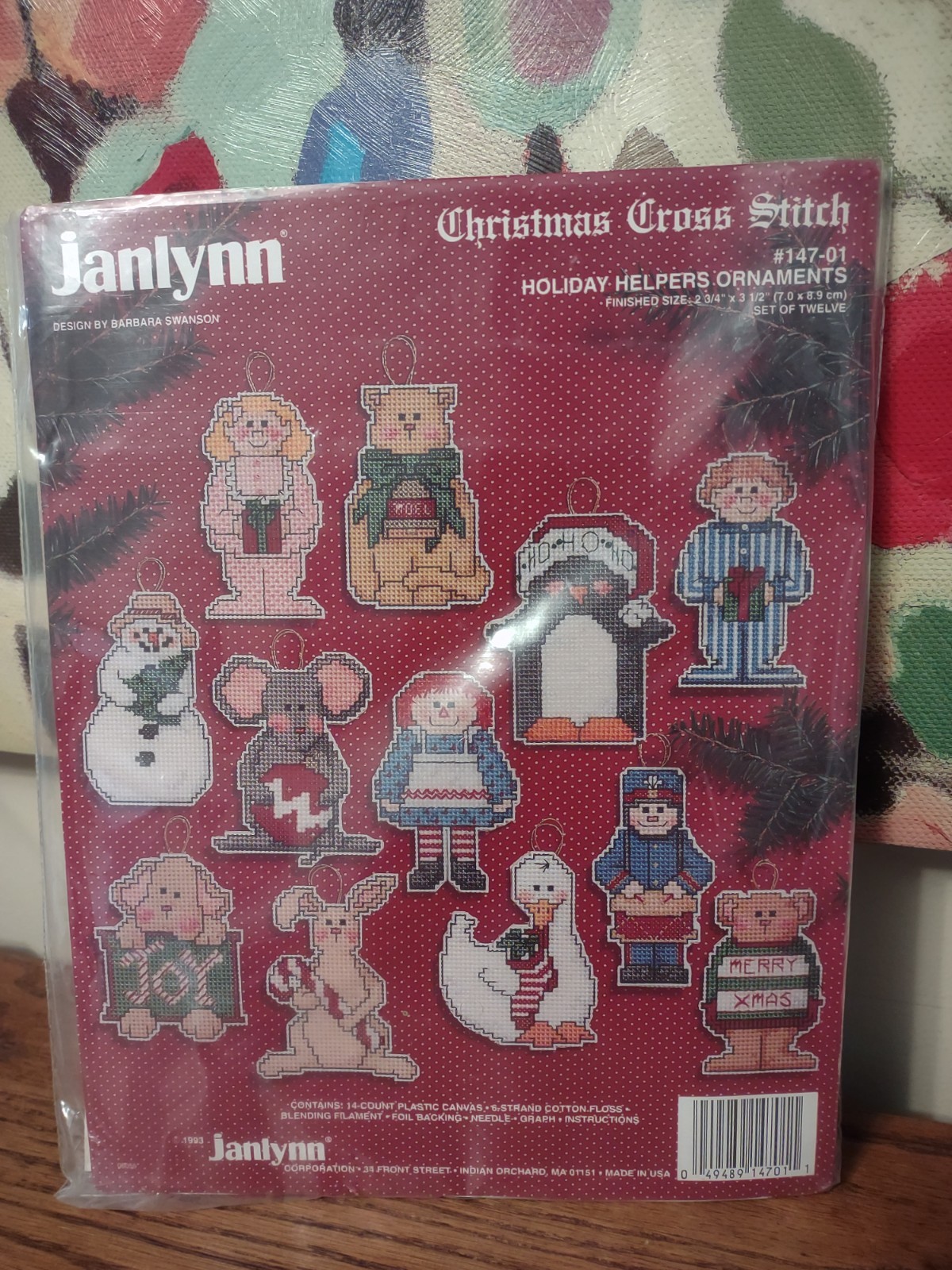 Vintage Janlynn Christmas Counted Cross Stitch Holiday Helpers Ornaments Kit 147 Vintage Janlynn Christmas Counted Cross Stitch Holiday Helpers Ornaments Kit 147