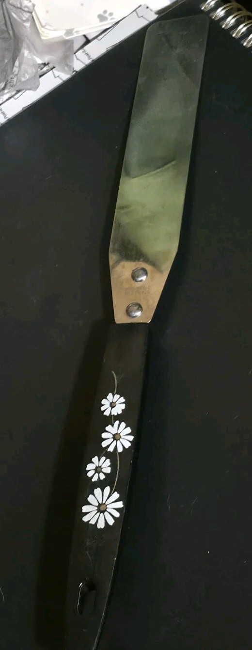 Vtg Ekco Mod Daisy Handle Stainless Steel Straight Icing Spatula Cake Spreader