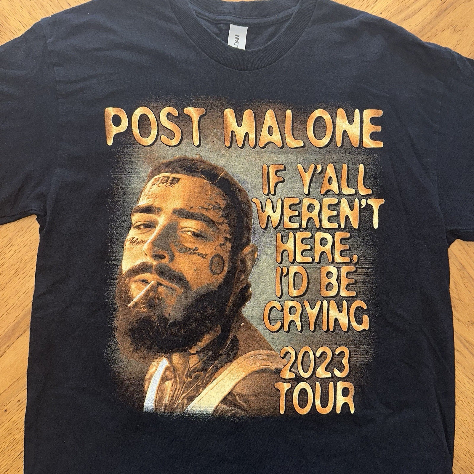 2023 Post Malone TShirt Black Medium If Yall Werent Here Id Be Crying Tour