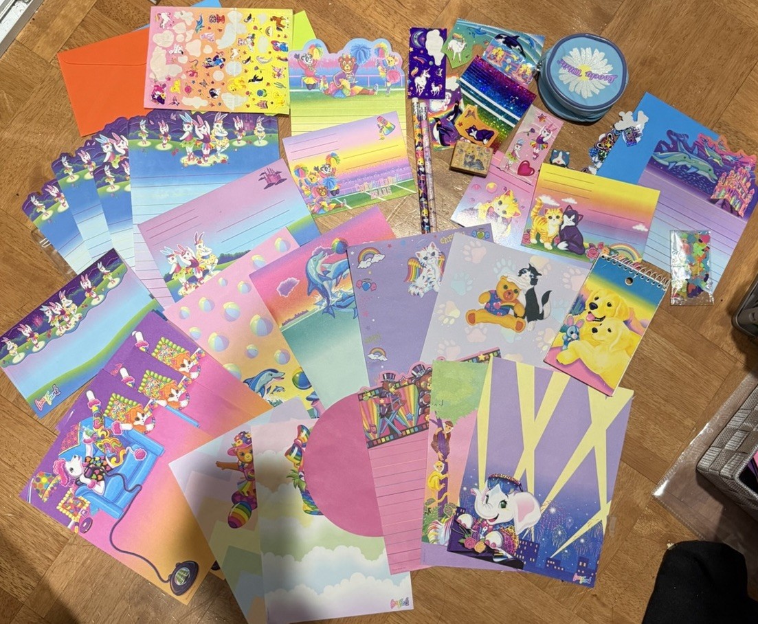 Vintage Lisa Frank Stationery Lot Letter Paper Envelopes Postalettes Memo Pads