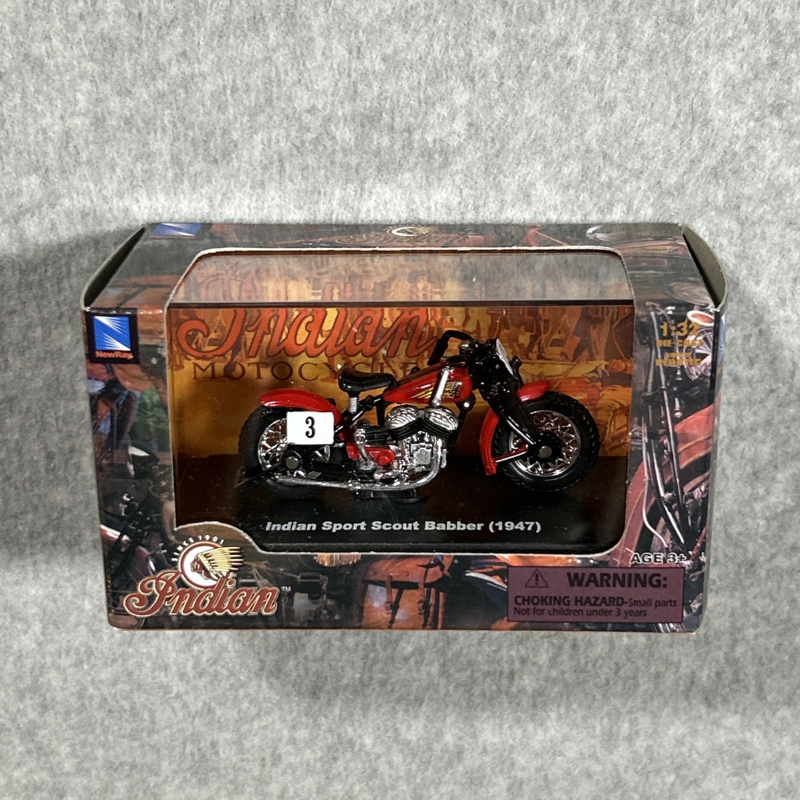 New Ray Indian Sport Babber (1947) 1:64 Scale Motorcycle Replica Sealed