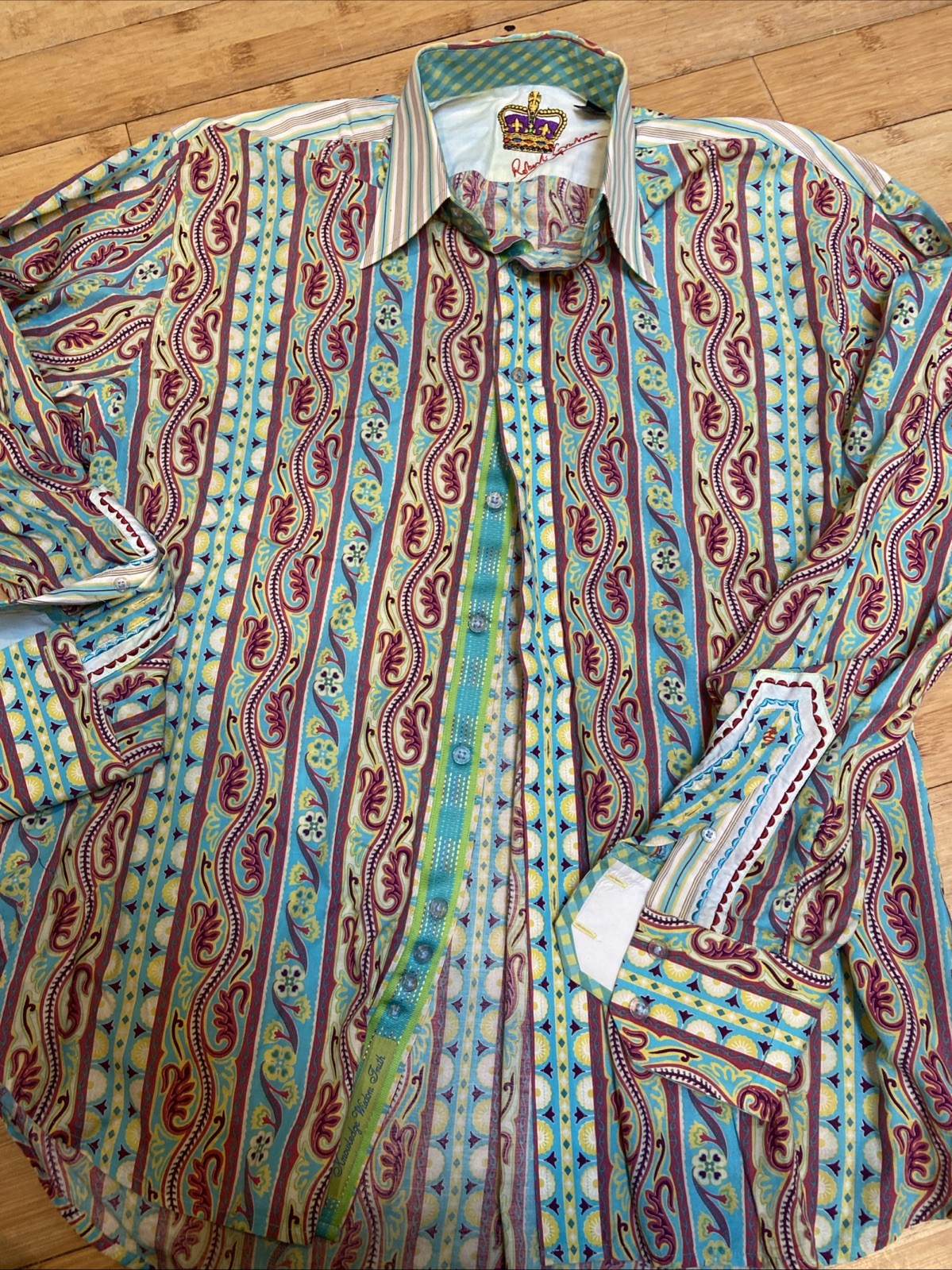 Robert Graham Men\'s Long Sleeve Shirt, Gorgeous Colors Excellent Condition, Xl Robert Graham Men\'s Long Sleeve Shirt, Gorgeous Colors Excellent Condition, Xl
