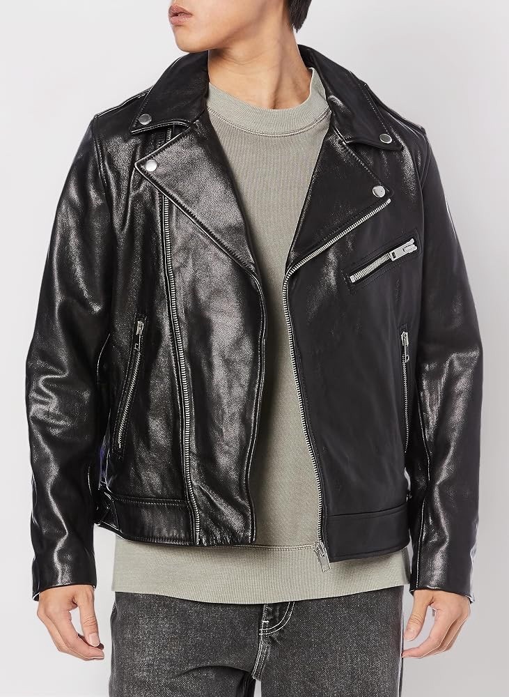 NWT Diesel L-Garrett-R Black Leather Biker Jacket Men’s XL A10845 Moto