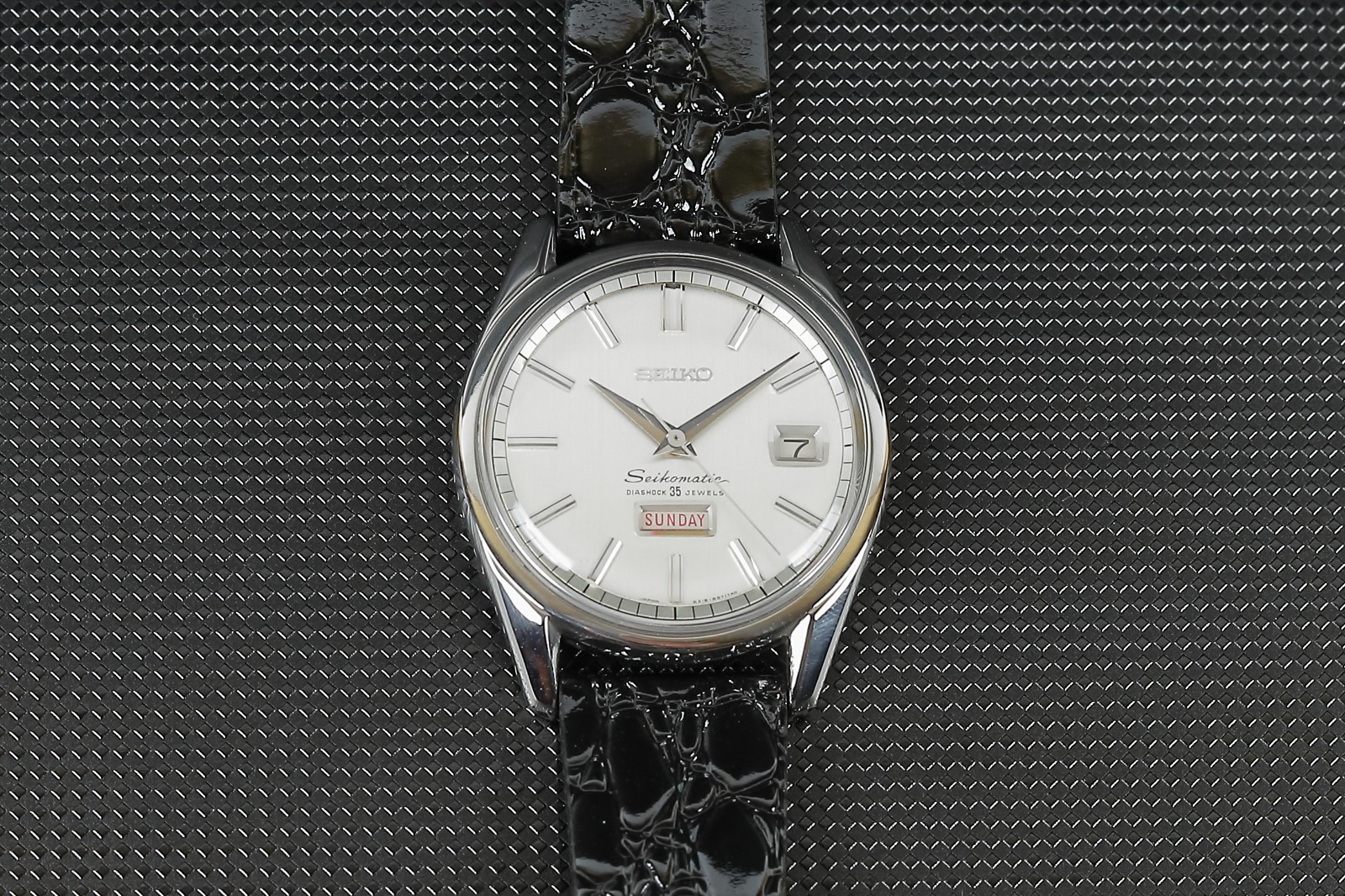 Vintage Seikomatic Weekdater 6218-8971 35J Automatic Silver Dial Japan